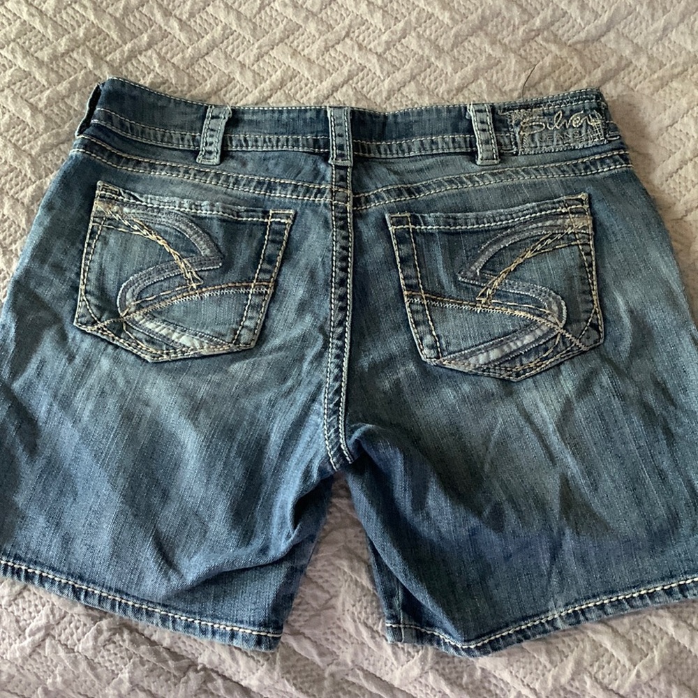Silver jean shorts